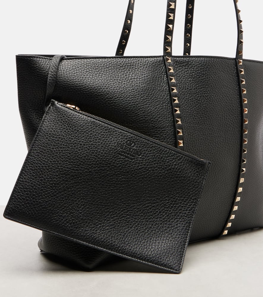 Valentino Rockstud Tote Bag In Black