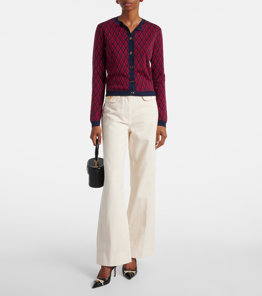Valentino VGold mid-rise wide-leg jeans