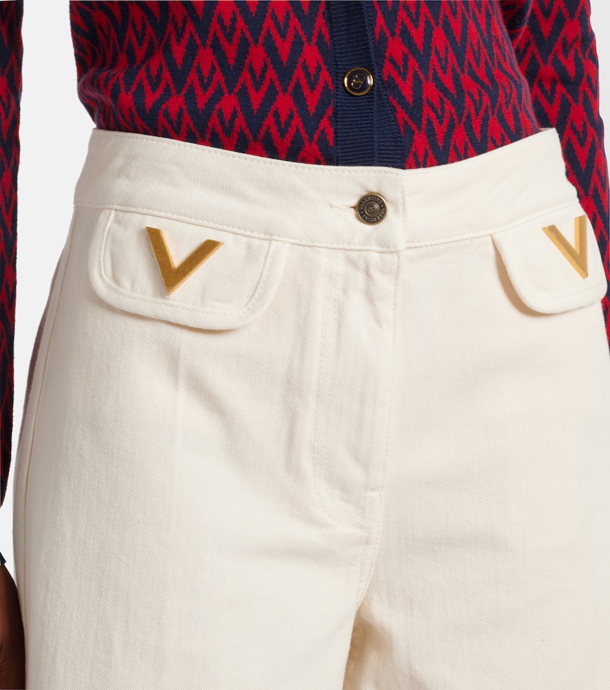  Valentino Valentino Vgold Mid-rise Wide-leg Jeans 