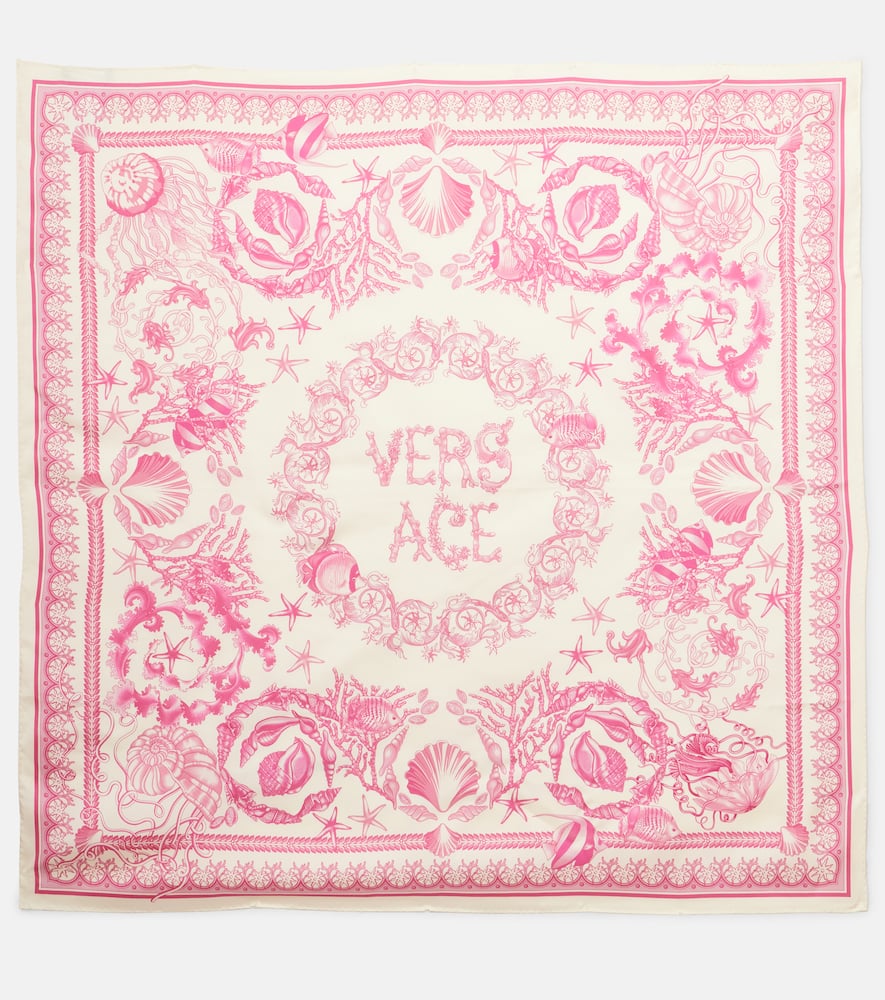Underwater Barocco silk satin scarf