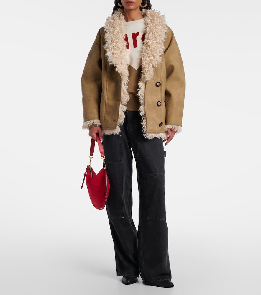 Isabel Marant Étoile Isabel Marant Etoile Eco Shearling Clea Coat In Neutral