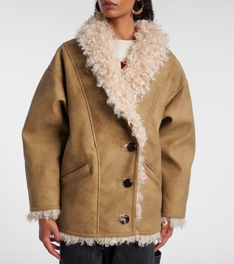 Isabel Marant Étoile Isabel Marant Etoile Eco Shearling Clea Coat In Neutral