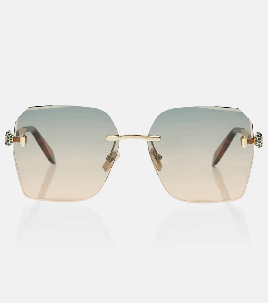 Bvlgari Serpenti Forever Square Sunglasses In Gold
