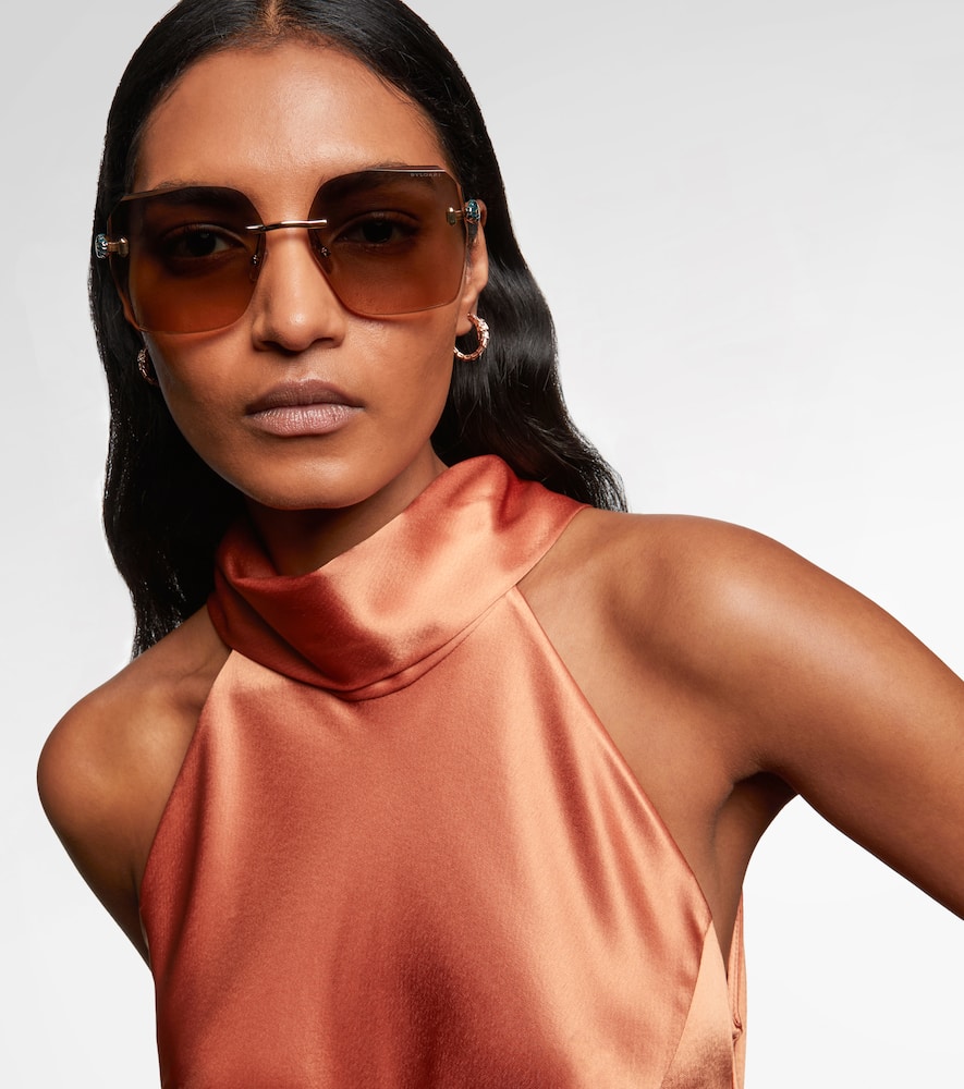 Bvlgari Serpenti Forever Square Sunglasses In Gold