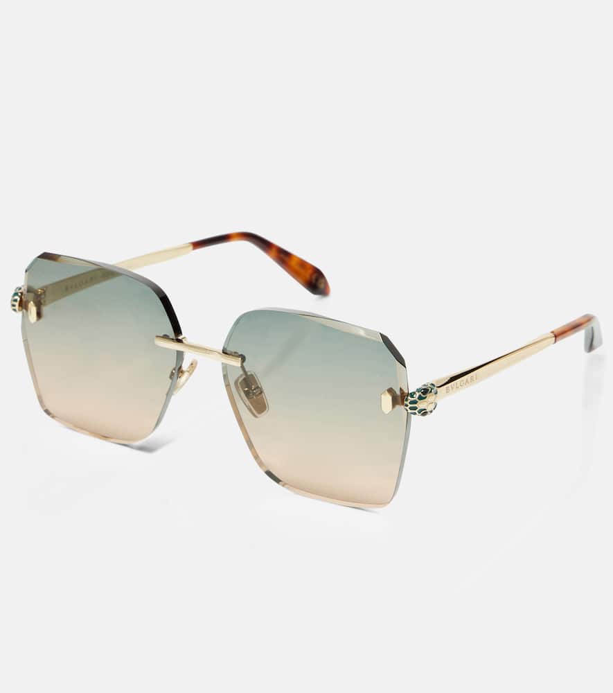 Bvlgari Serpenti Forever Square Sunglasses In Gold