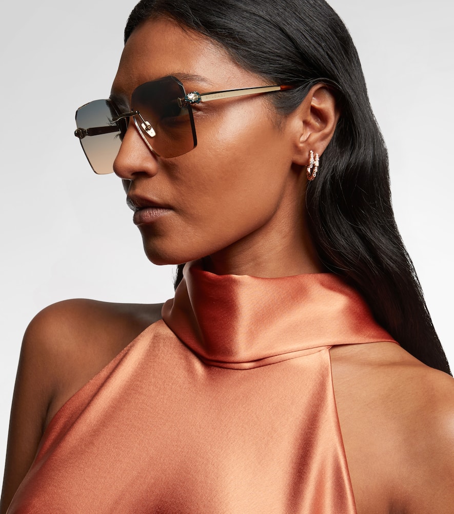 Bvlgari Serpenti Forever Square Sunglasses In Gold