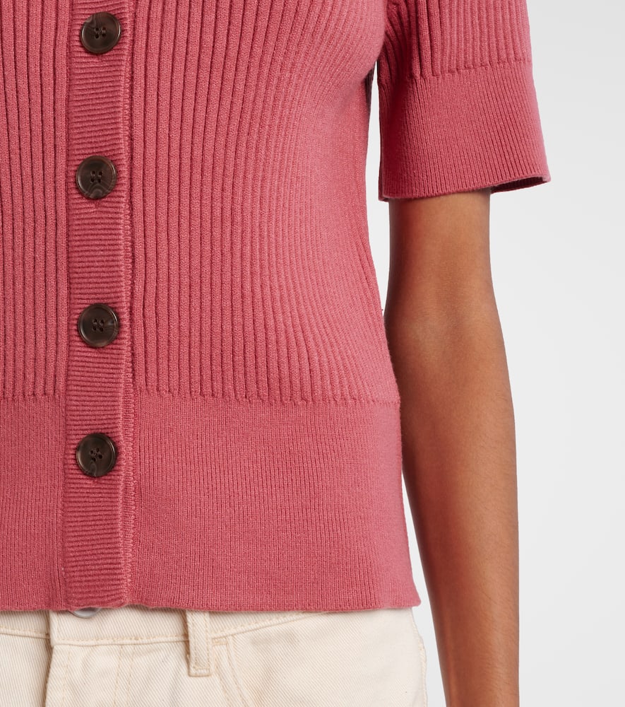 Varley Micha Short Sleeve Cardigan In Pink