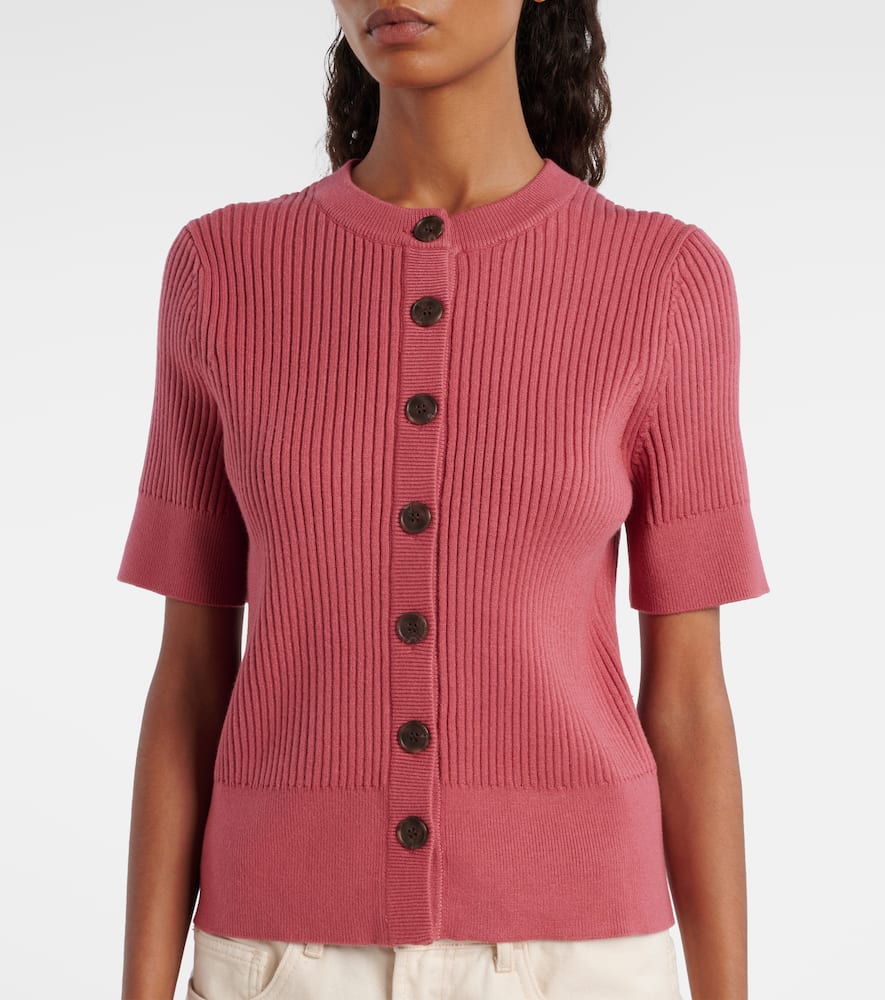 Varley Micha Short Sleeve Cardigan In Pink