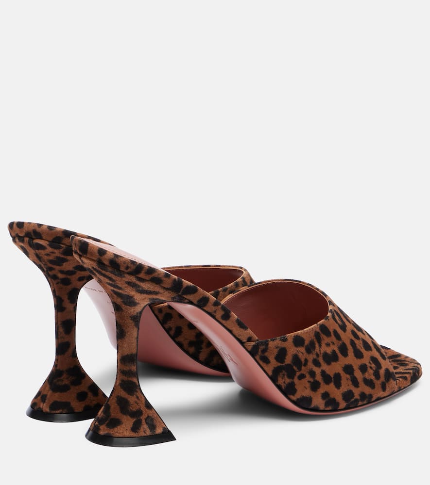 Amina Muaddi Lupita Leopard-print 95 Suede Mules In Brown