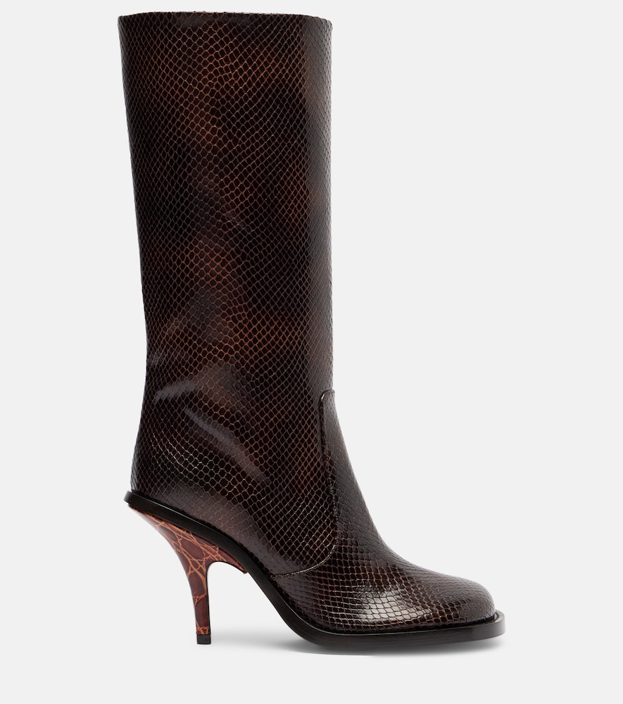 Dries Van Noten Dries Van Noten Snake-effect Leather Knee-high Boots 