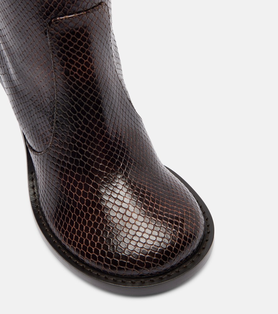  Dries Van Noten Dries Van Noten Snake-effect Leather Knee-high Boots 