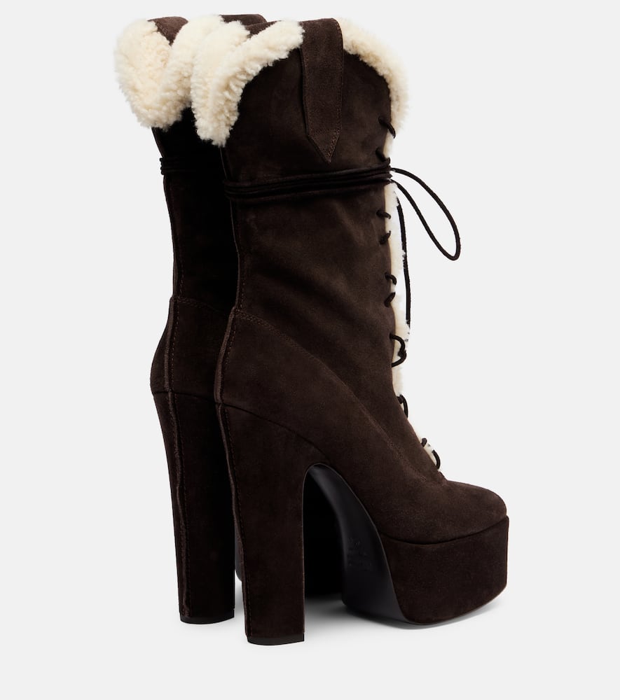Paris Texas Malena 145 Suede Platform Mid-calf Boots In Brown