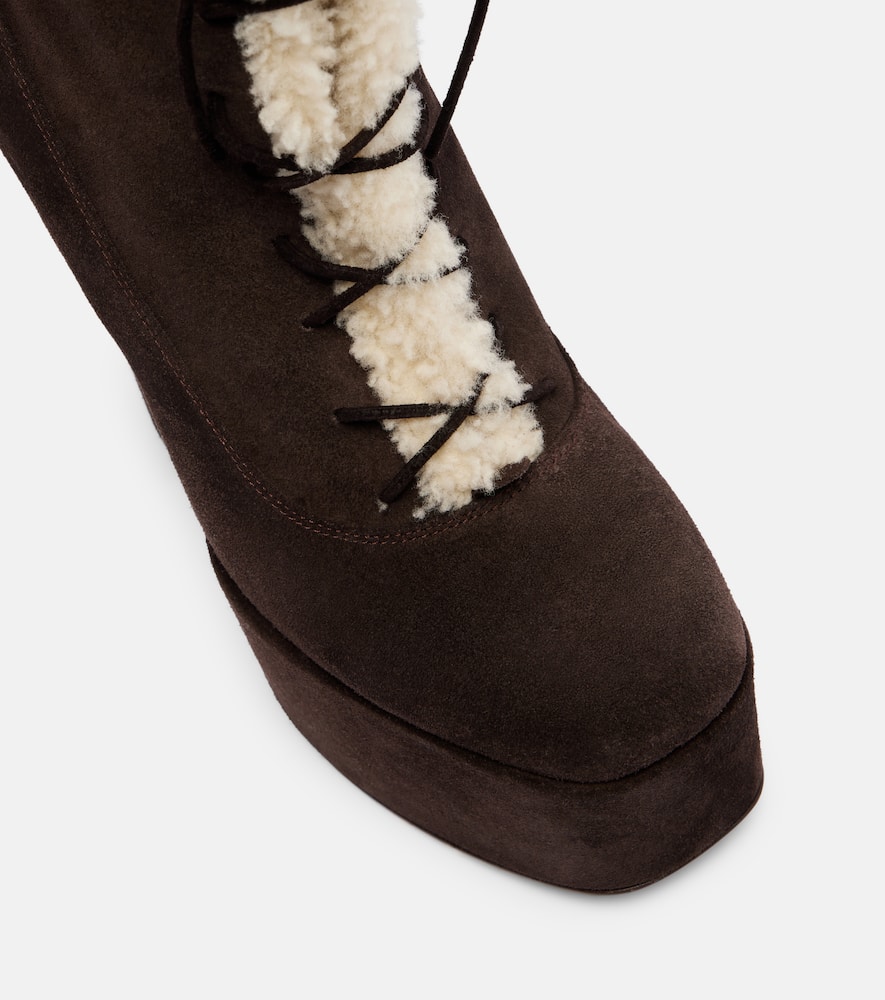 Paris Texas Malena 145 Suede Platform Mid-calf Boots In Brown