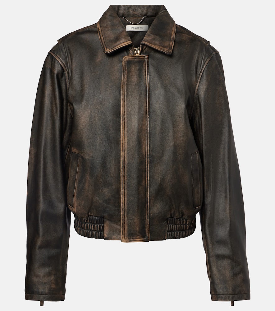 Jacques Wei Leather Jacket In Brown
