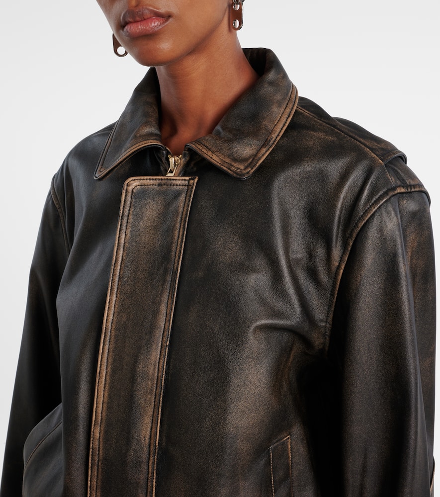 Jacques Wei Leather Jacket In Brown
