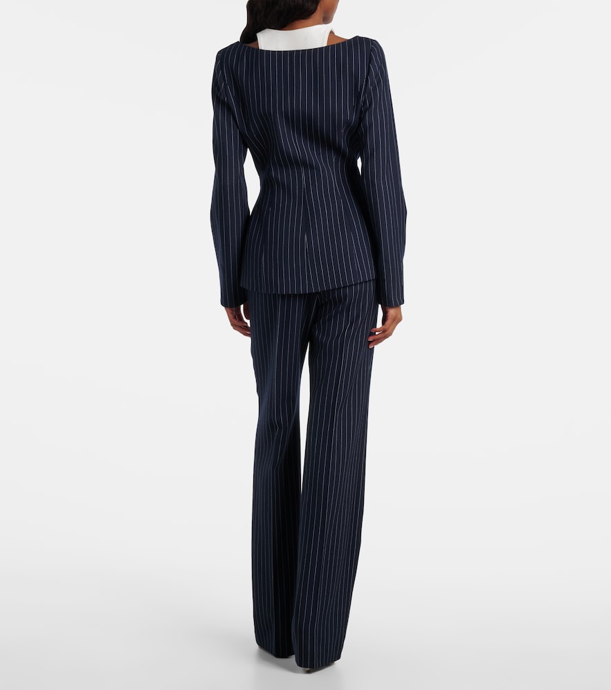  Mugler Mugler Re/edit Gerade High-rise-hose Aus Wolle 