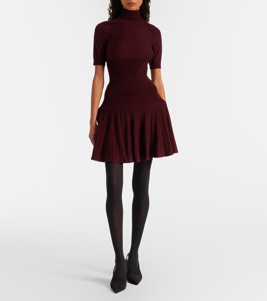 Alaïa Ribbed-knit wool-blend miniskirt