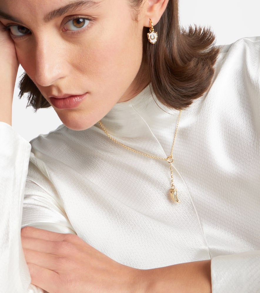 Foundrae 18kt Gold Necklace With Prasiolite In Gold