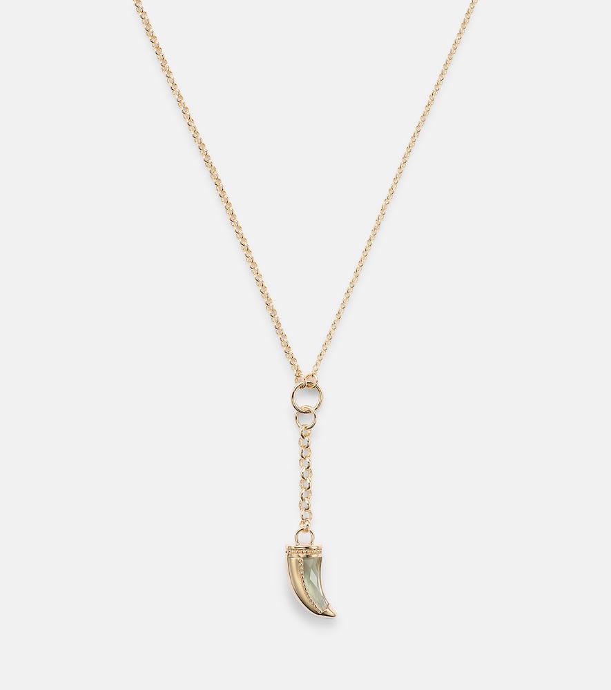 Foundrae 18kt Gold Necklace With Prasiolite In Gold