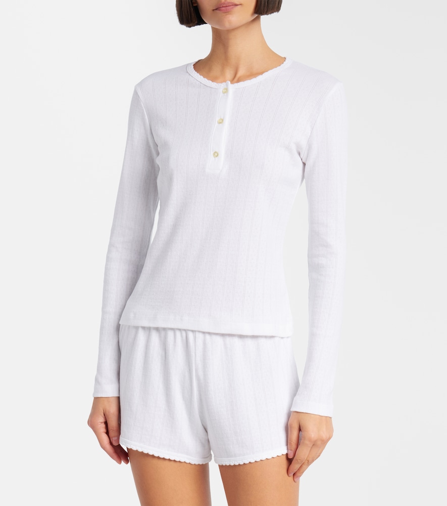 Leset Pointelle cotton shorts