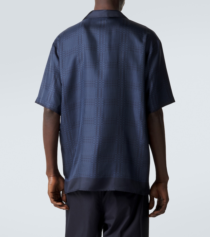  Gucci Gucci Interlocking G Silk Twill Bowling Shirt 