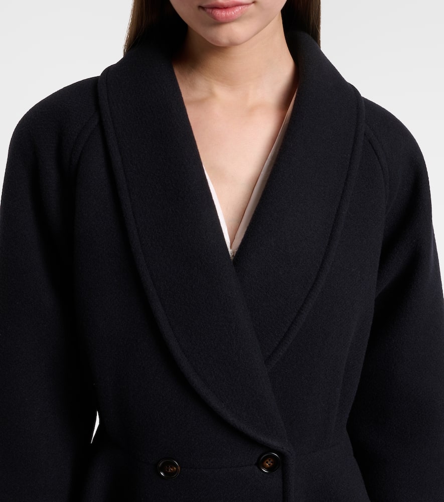 Chloé Peplum Wool-blend Coat In Blue