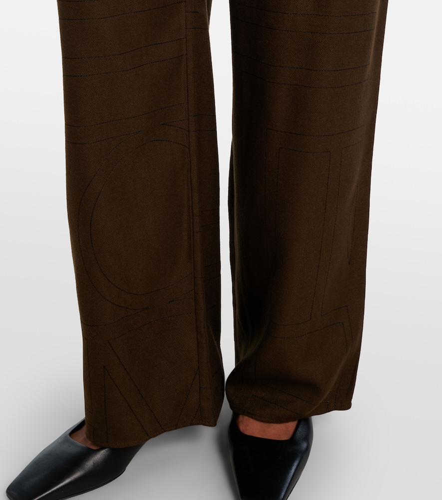  Toteme Toteme Monogram Embroidered Flannel Pajama Pants 