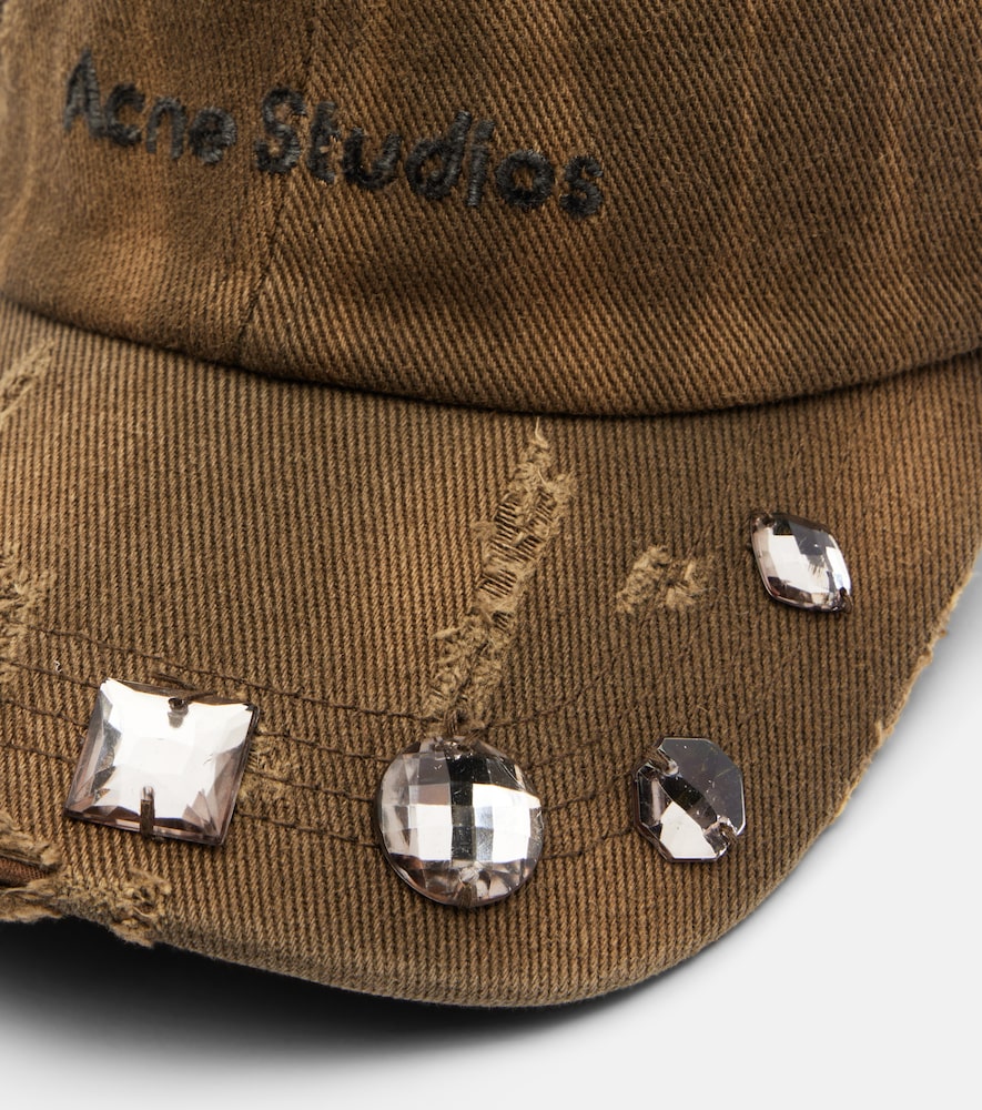  Acne Studios Acne Studios Embellished Cotton Canvas Baseball Cap 