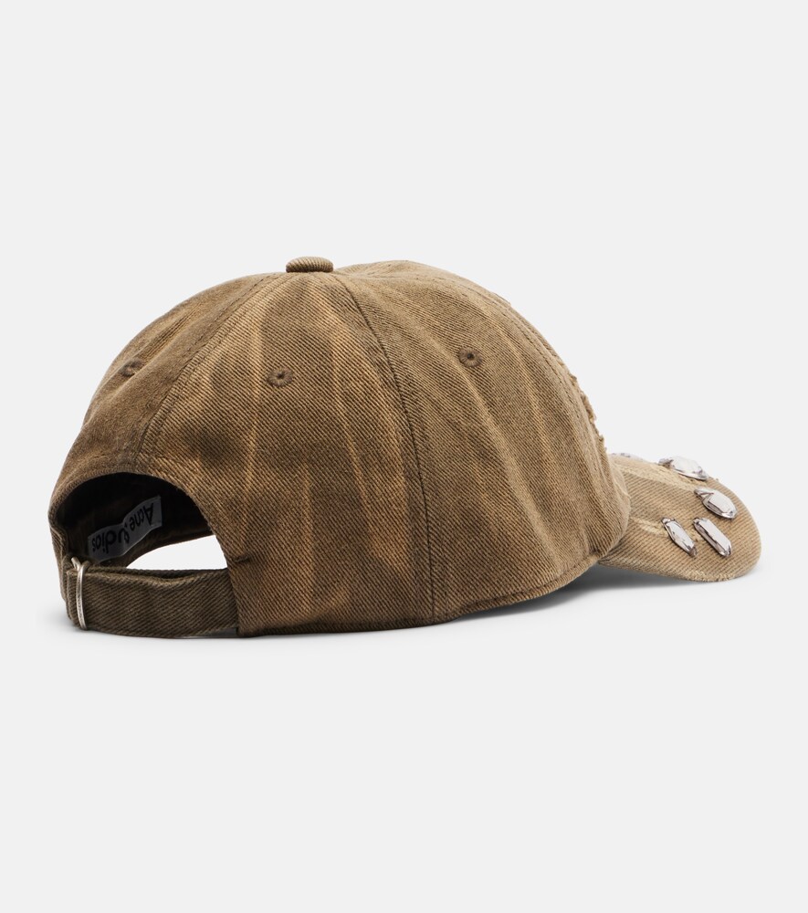  Acne Studios Acne Studios Embellished Cotton Canvas Baseball Cap 