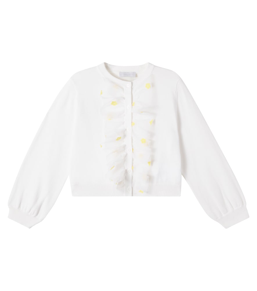 Stella McCartney Kids Floral ruffled cotton cardigan　ステラ マッカートニー キッズ フローラル フリル コットン カーディガン Stella