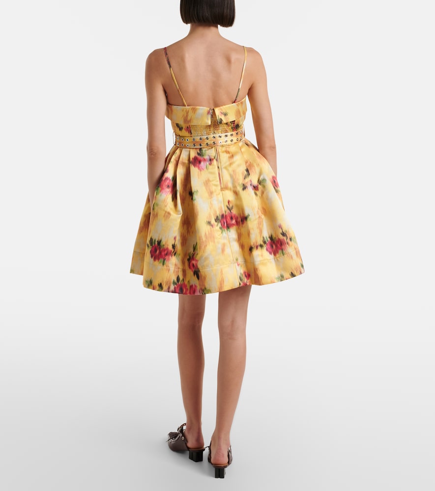  Ganni Ganni Bedrucktes Minikleid Aus Satin 