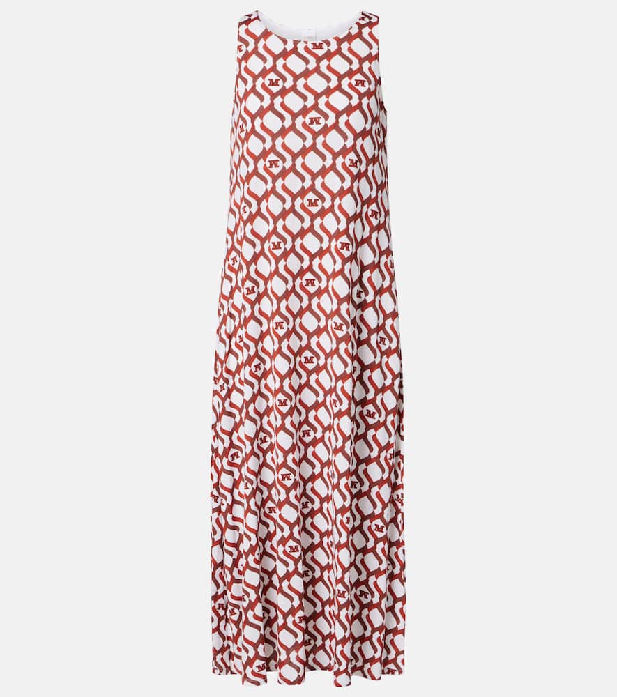 Max Mara Paste Printed Midi Dress In Red