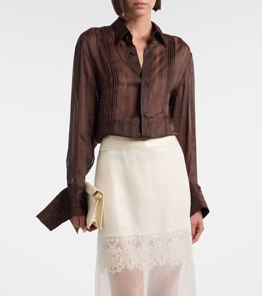  Xu Zhi Xu Zhi Embroidered Linen And Silk Shirt 