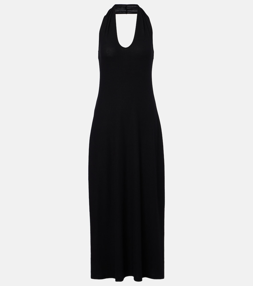 Leset Lauren halterneck jersey midi dress