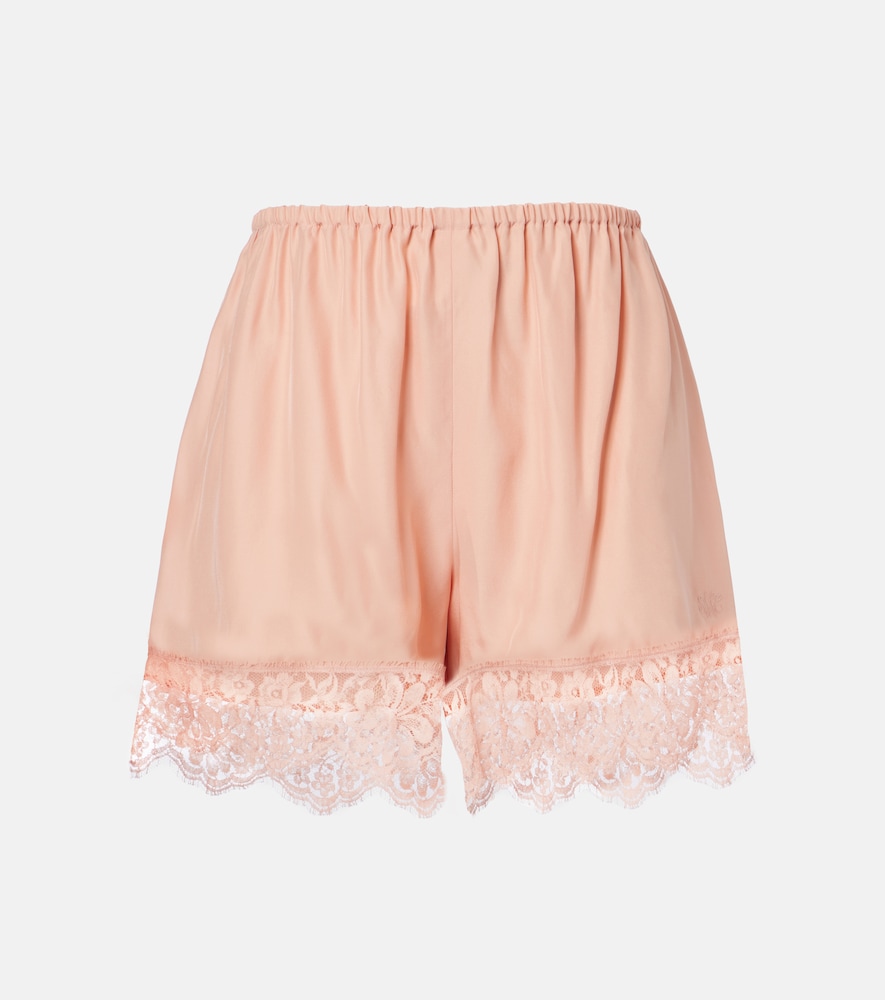 Stella McCartney Lace-trimmed silk shorts