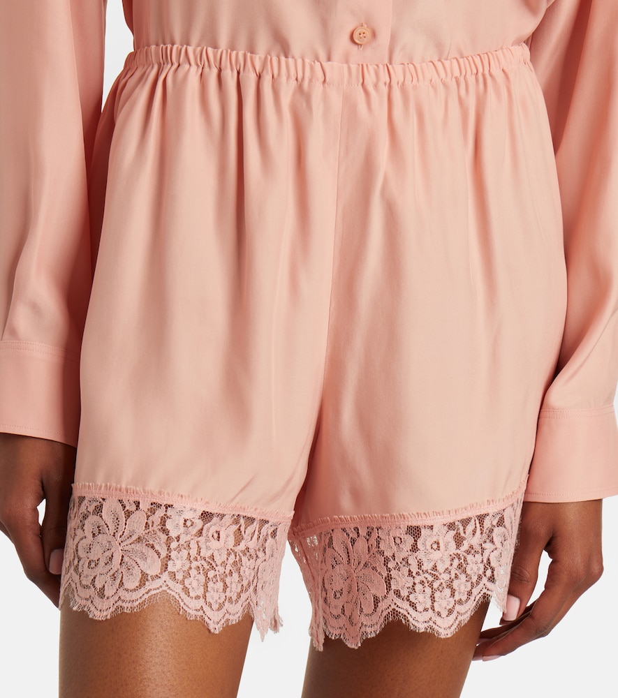 Stella Mccartney Stella Mccartney Shorts Aus Seide Mit Spitze 