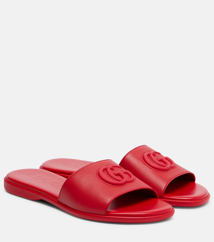 Sandali Double G in pelle