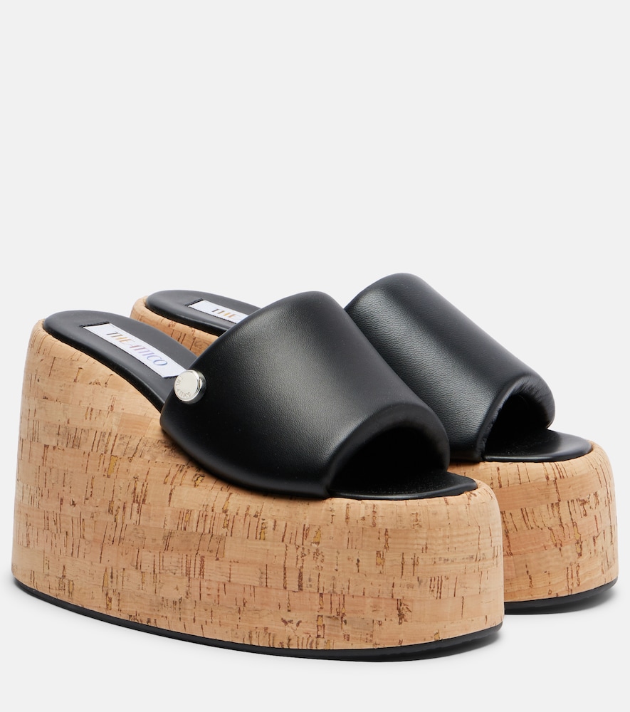 The Attico Mochi leather platform slides