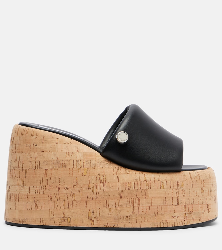 The Attico The Attico Mochi Leather Platform Slides 