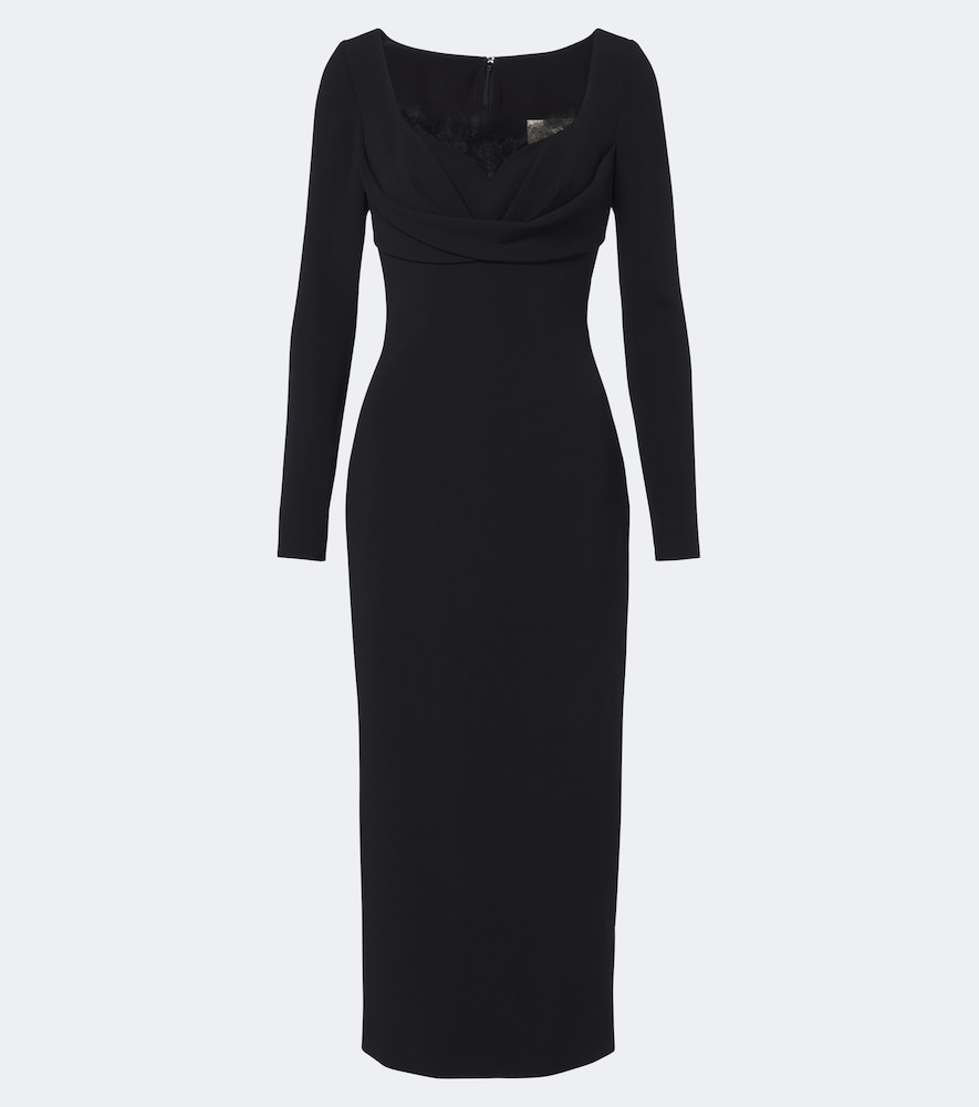 Midikleid aus Cady mit Spitze