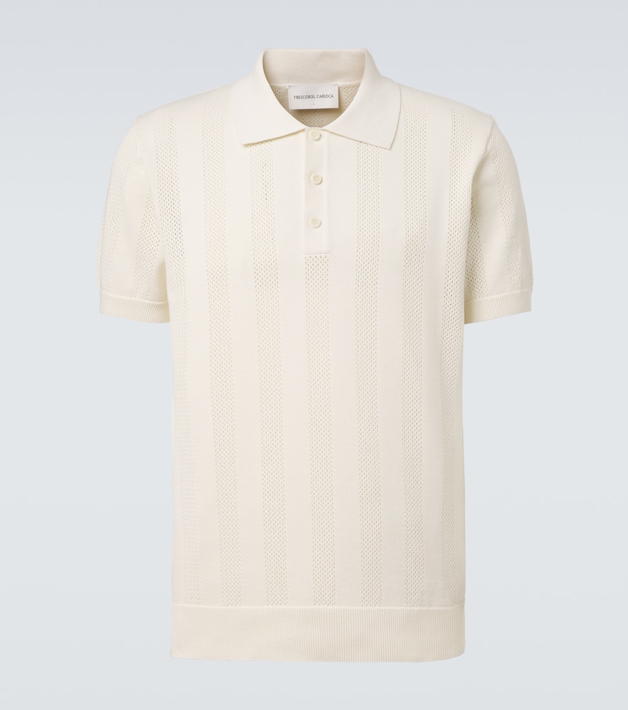 Frescobol Carioca Men's White Vidal Striped Cotton Jacquard Polo Shirt UK Size 38 - Mytheresa
