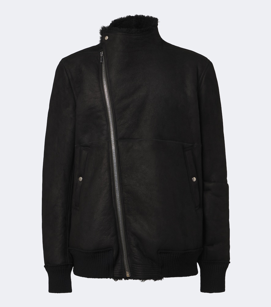 Rick Owens Hollywood Flight Leather Jacket In Schwarz
