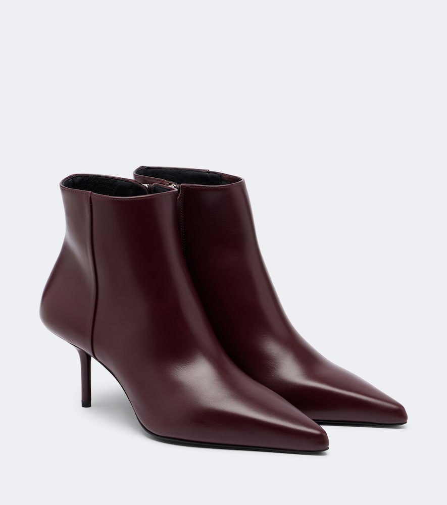 Max Mara Leather Burgundy Ankle Boots
