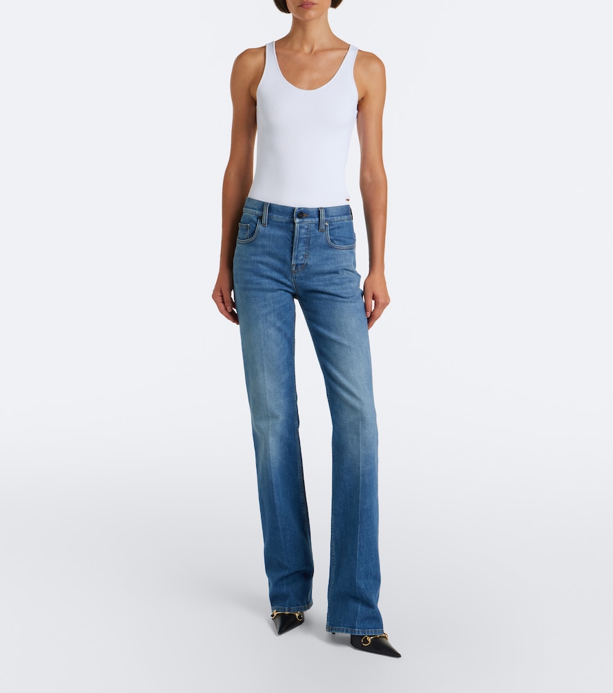 Mid-Rise Flared Jeans