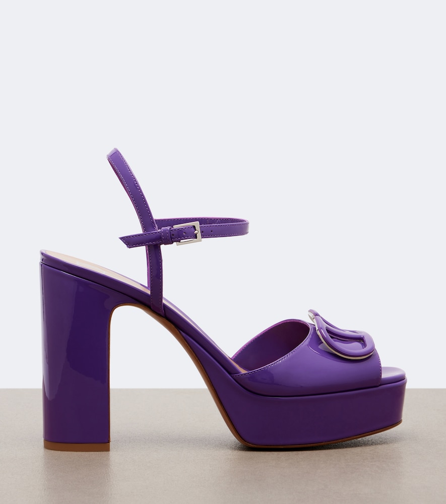 Garavani Vlogo Patent Leather Platform Sandals