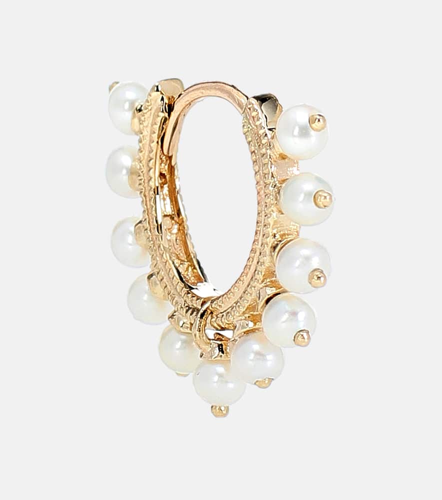 Maria Tash Eternity 14kt gold single earring with pearls