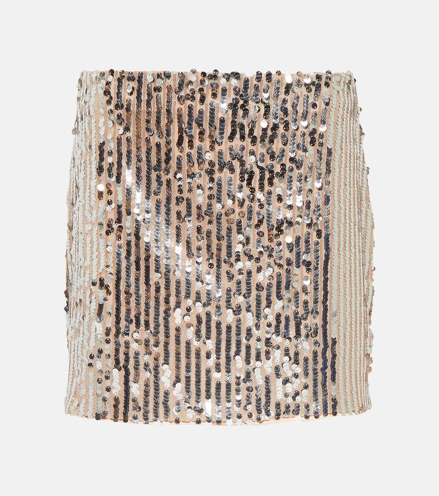 Rotate Birger Christensen Sequined Miniskirt In Silver