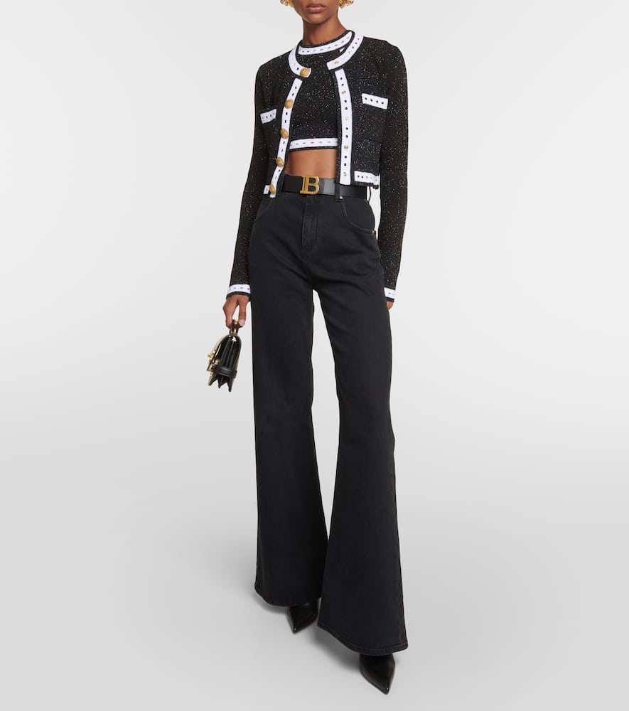 Balmain Long-sleeve Button-fastening Cardigan In Black