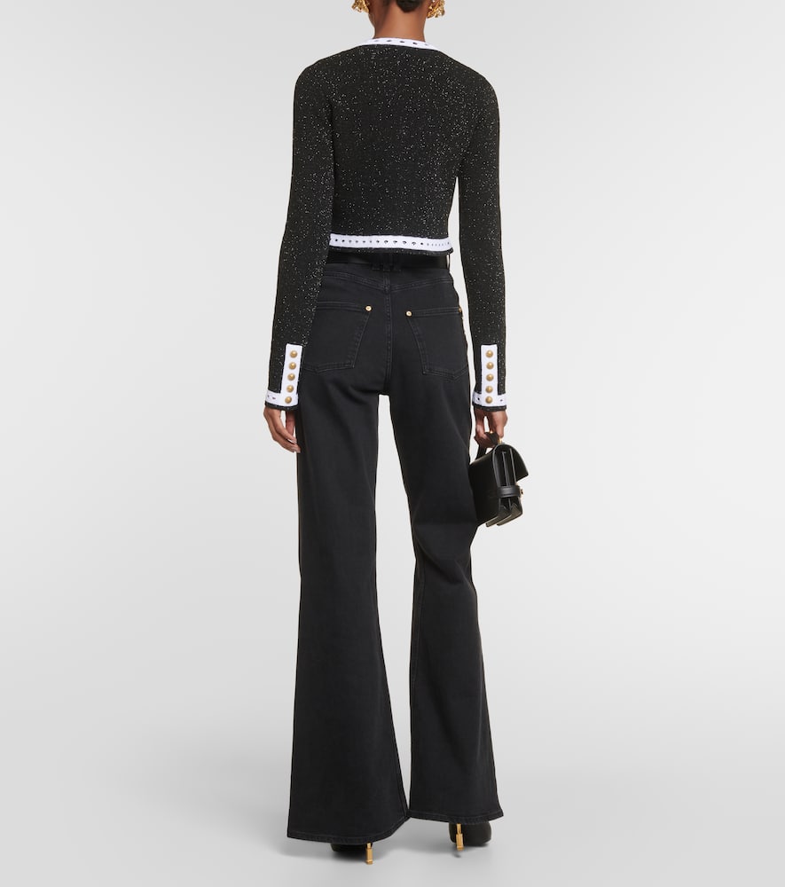 Balmain Long-sleeve Button-fastening Cardigan In Black