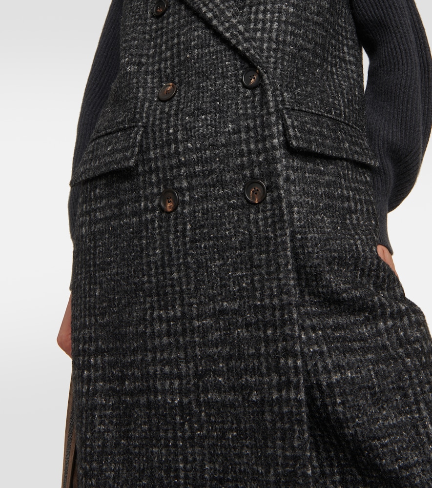  Brunello Cucinelli Brunello Cucinelli Checked Wool-blend Coat 